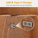 Power Swivel Glider Recliner Chair, Electric Nursery Rocker Recliner Chair, USB & Type-C Charger, Boucle Curry by TinyTreasures Baby Boutique