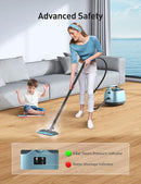 Steam Cleaner, 293°F 58 PSI Powerful Multipurpose Handheld Steam Mop for Home Use, 21 Attachments, 50Oz Capacity, Heavy Duty Steamer for Carpets, Floors, Cars, Tiles, Crack Cleaning, Light blue by TinyTreasures Baby Boutique