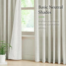 FMFUNCTEX Pinch Pleated Curtains 84 Inches Long for Living Room,Cream Beige Semi Sheer Faux Linen Textured Pleat Drapes for Bedroom with Hooks, Light Filtering Farmhouse Window Drapes 2 Panels by CozyNest Decor