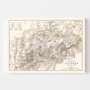 Vintage Map of the Battle of Fleurus, 1794