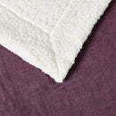 Amazon Basics Reversible Sherpa Throw Blanket, Plum, 50"x60" by CozyNest Decor