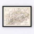Vintage Map of the Battle of Fleurus, 1794