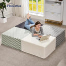 Hobestluk Rectangle Ottoman Memory Foam Footrest for Couch with Removable Cover Large Floor Seating for Adults Ottoman Coffee Table for Living Room, Bedroom or Office (Plush White, Footrest) by CozyNest Decor