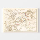 Vintage Map of the Battles of Turcoing & Tournay, 1794
