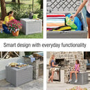 Rubbermaid Medium Resin Outdoor Storage Deck Box (74 Gal) Weather Resistant Gray Deck Organization for Home/Backyard/Pool Chemicals/Toys/Garden Tools/Porch/Patio Cushions by CozyNest Decor