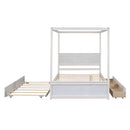 Canopy Platform Bed With Drawers, Support Slats, No Box Spring Needed by HouseOfZazla