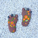 Stepping Stones Outdoor - Garden Decorative Stones for Patio, Deck, Garden or Sidewalk Home Decor Footprint Shaped Stepping Stones Set of 2 （Dark Brown） by GreenHaven Gardens