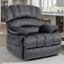 Luxlen Large Manual Recliner Chair,Soft Fabric Push Back Recliner with Overstuffed Armrest and Backrest, Living Room Single Sofa Recliners,Grey by CozyNest Decor