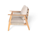 Outdoor 2pc Acacia Wood and Rope Patio Chat Set by HouseOfZazla