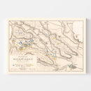 Vintage Map of the Battle of Neerwinden, 1793