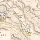 Vintage Map of the Battle of Neerwinden, 1793