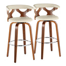 Gardenia - Mid Century Modern Fixed Height Barstool With Swivel With Round Footrest (Set of 2) by HouseOfZazla