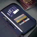 TORRO Premium Leather Family Travel Wallet, RFID Blocking Travel Organizer, Family Passport Holder for 4 Passports, Travel Documents and Cards (Navy Blue) by TinyTreasures Baby Boutique