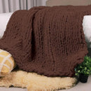 Carriediosa Chunky Knit Throw Blanket 50" X 60", 100% Hand Made Large Chenille Loop Yarn Soft Fluffy Throws for Couch Sofa Bed, Big Crochet Cozy Heavy Thick Cable Woven Blanket, Cocoa Brown by CozyNest Decor