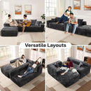 104" Cloudy Sectional L Shaped Couch for Living Room, No Assembly Required, Modular Comfy Sofa with Deep Seat, Fluffy Couch with Sleeper Chaise for Apartment Lounge (Grey) by CozyNest Decor