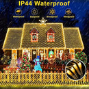 KNONEW 2-Pack 360 LEDs Christmas Net Lights 13ft x 6.6ft Outdoor Mesh Connectable Waterproof 8 Modes & Timer Plug-in Fairy Lights for Bushes Garden Party Wedding Holiday, Warm White by GreenHaven Gardens
