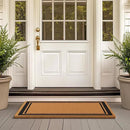 Barnyard Designs Natural Coco Coir Heavy Duty Backing Doormat - Large Cute Non-Slip Front Door Welcome Mat for Outside Entrance or Porch Entry, Brown (24x36, Border) by CozyNest Decor