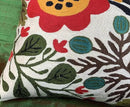 Lumbar Cream Suzani Cushions - Boho Floral Throw Pillows | Outdoor Pillows & Chair Cushions - Hand Embroidered Wool Size - 14x20 by CozyNest Decor