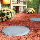 Ei Circular 15.5” Stepping Stones with Ground Stakes - Home or Garden Step Stones for Outdoor Walkway or Pathway Pavers - Resin Material (8, Light Grey Stone) by CozyNest Decor