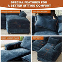 113" Oversized Cloud Couch, U Shape Sectional 4 Seat Sofa with Double Chaises, 2 Layer Cusions, Deep Seat Comfy Sofa, Upholstery Chenille Fabric for Living Room, Blue by CozyNest Decor