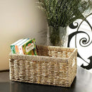 CENBOSS Wicker Baskets (Medium, Seagrass, 1PC) Rattan Storage Baskets for Shelves, Woven Seagrass Holder by CozyNest Decor