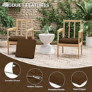 Patio Chair Cushions 17 X 16 X 3 Inch Waterproof Outdoor Seat Cushions for Patio Furniture, Outdoor Sofa Couch Pads with Ties & Handle, Set of 2, Chocolate by GreenHaven Gardens