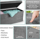 Sorbus Storage Ottoman Bench – Collapsible/Folding Bench Chest with Cover – Perfect Toy and Shoe Chest, Hope Chest, Pouffe Ottoman, Seat, Foot Rest, – Contemporary Faux Suede (Gray) by CozyNest Decor