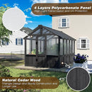 6x10 FT Greenhouse Kit for Outdoor, Thickened Polycarbonate Panel Wooden Walk-in Green House with Lockable Door and Adjustable Roof Vent, Backyard Garden, Black by GreenHaven Gardens