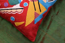Kandinsky Modern Couch Pillow Cover - Red Painting | Abstract Toss Pillow | Modern Chair Cushion| Contemporary Pillow | Mid Century Chair Cushion | Hand Embroidered Pillow | Wool Size 18x18 by CozyNest Decor