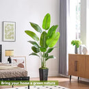 Lifelike Bird of Paradise Silk Artificial Plant Faux Banana Leaf Tree for Home Decor - Perfect Indoor Floor Plant with 11 Trunks (1, White Tall Planter, 6.6 FT) by CozyNest Decor
