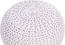 BIRDROCK HOME Round Pouf Ottoman | Cotton Braided Foot Stool with Bean Bag Filling | Boho Foot Rest for Living Room & Bedroom | Compact & Comfortable Seating, Lightweight & Soft | Ivory by CozyNest Decor