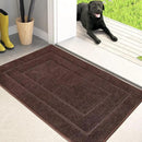 PURRUGS Dirt Trapping Door Mat 20" x 31.5", Non-Slip/Skid Machine Washable Entryway Rug, Dog Doormat, Super Absorbent Welcome Mat for Muddy Wet Shoes and Paws, Brown by CozyNest Decor