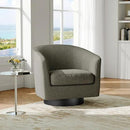 Swivel Barrel Accent Chair, Modern Round Chenille Fabric Arm Chair for Living Room, Bedroom, Comfy Club Reading Chairs for Adults（Chenille Fabric, Tan, Set of 2 by CozyNest Decor