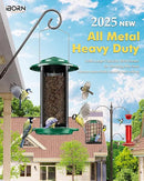iBorn Bird Feeders for Outdoors, All Metal Mesh Tube, Holding Bird Seed for Outside Feeders,18cm Large Roof, Green, 2.8lb(Seed is not Included) by CozyNest Decor