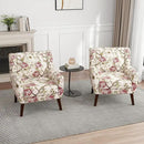 UIXE Floral Accent Chair, Modern Upholstered Armchair in Fabric for Living Room, Comfy Club Arm Chairs Single Sofa Button Tufted Bedroom Reading Seat - Pattern Floral, Set of 4 by CozyNest Decor