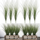 6PCS Fake Plants Artificial Wheat Grass Greenery Plastic Plants Fake Grass Artificial Plants for Outdoor Decor Artificial Grass Plant with Greenery Stems for Indoor Home Decoration 26.4" by CozyNest Decor
