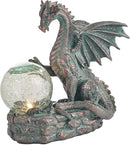 TERESA'S COLLECTIONS Garden Sculptures & Statues, Solar Dragon Outdoor Statues Figurines, Resin Bronze Gothic Garden Decor Lawn Ornaments Patio Yard Decorations Gifts for Mom Women, 8" by GreenHaven Gardens