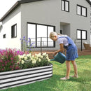 12x2x1.3 Oval Galvanized Raised Garden Bed,Outdoor Planter Box Metal Patio Kit Planting Bed for Vegetables Flowers and Succulents by GreenHaven Gardens