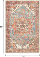 Keen Home Design 2x3 Rug - Machine Washable Entry Rug with Non-Slip Backing, Ideal for Enteryway, Kitchen, Bathroom, Laundry Room - Vintage, Easy Clean, Durable, Low Pile Rug - (2' x 3') by CozyNest Decor