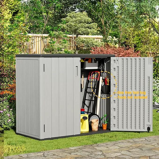 Large Outdoor Storage Box,Resin Sheds&Outdoor Storage Waterproof/Lockable,Outdoor Storage Cabinets for Balcony,Garage,Backyard (37Cu.ft-Pale Grey), photo 3 of 7