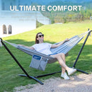 PNAEUT Double Hammocks with Stand for Outside, Portable Space Saving Heavy-Duty Steel Stand for Indoor Outdoor Patio with Carrying Bag, 450 lbs Capacity (Gray) by GreenHaven Gardens