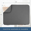 S&T INC. Dish Drying Mat XL, 18” x 24”, Absorbent Microfiber Kitchen Counter Mat, Dish Drying Pad for Dishes, Utensils, Pots and Pans, Extra Large, Charcoal by CozyNest Decor