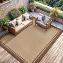 CAMILSON Indoor Outdoor Rug, 10x14 Bordered Natural Brown Modern Large Area Rugs for Indoor and Outdoor Patios, Kitchen and Hallway Mats, Washable Porch Deck Outside Carpet (Jute, 10 x 14) by GreenHaven Gardens