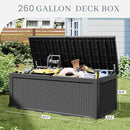 NUNU LAB 260 Gallon Outdoor Storage Box,Resin Large Sturdy Deck Box, Backyard Outside Storage Box Waterproof with Double Wall Panels,Package Delivery Garden Outdoor Hose Bin by GreenHaven Gardens
