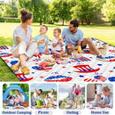 Extra Large Picnic Blanket Waterproof,80"x 80"Foldable Machine Washable Beach Blanket,Outdoor Blanket for 6-8 Adults,Suitable for Indoor Crawling,Park Beach,Camping,Hiking,Family Travel(Blue,Red) by TinyTreasures Baby Boutique