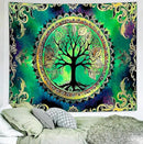 Delur Tree of Life Tapestry Green Nature Bohemian Mandala Spiritual Tapestry Wall Hanging Mystical Landscape Hippie Psychedelic Headboard for Bedroom Living Room Home Decor (59.1" x 78.7") by CozyNest Decor