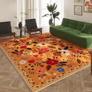 Living Room Rug 6x9 Rug Machine Washable Boho Area Rug Non Slip Floral Vintage Low Pile Large Rug for Living Room, Bedroom, Farmhouse, Dining Room, Kids Playroom(Yellow) by CozyNest Decor