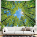 AMM Nature Forest Tree Celling Tapestry Lush Green Treetops Sunlit Tapestry for Bedroom Aesthetic Sky Sunlight Canopy Leaves Landscape Tapestries Wall Hanging for Living Room Dorm Office 80 x 60 Inch by CozyNest Decor