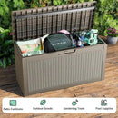 Vixzen 60 Gallon Outdoor Deck Box,Lockable Resin Waterproof Storage Box,UV Resistant,Weather Resistance,Outside Storage Bin for Gardening Tools,Pool Supplies,Gray by CozyNest Decor