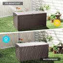80 Gallon Pro Outdoor Storage Box Waterproof Lockable Resin Deck Box Large, Patio Storage Bin for Pool Accessories Cushion Furniture, Garden Tools, UV-Resistant Outside Delivery Brown by CozyNest Decor
